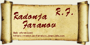 Radonja Faranov vizit kartica